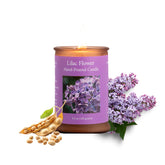 ADK Lilac Candle in glass jar offers clean burn for home décor.