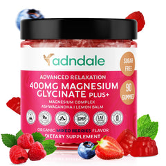 Adndale Magnesium Glycinate Gummies bottle with 90 count