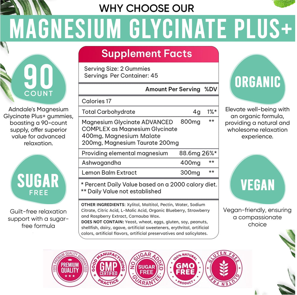 Ashwagandha and lemon balm used in Calm Magnesium blend