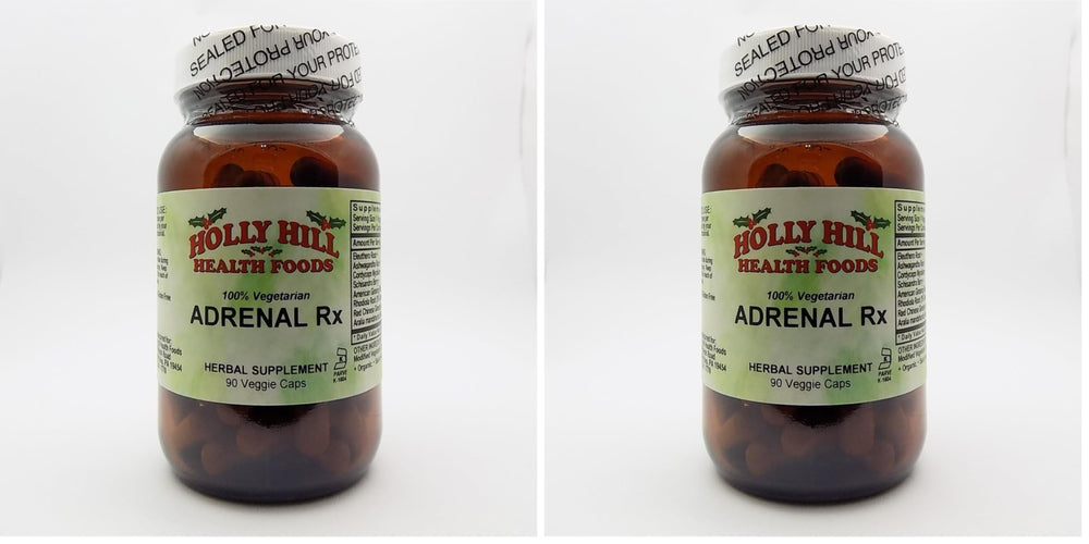 Adrenal Rx bottle – 90 vegetarian capsules, pack of 2, front view