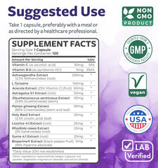 GMP certified facility badge and USA-made label