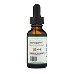 Still life shot of Adrenal Support Drops with packaging and ingredients