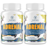 Adrenal support supplement bottle with vegan tablets