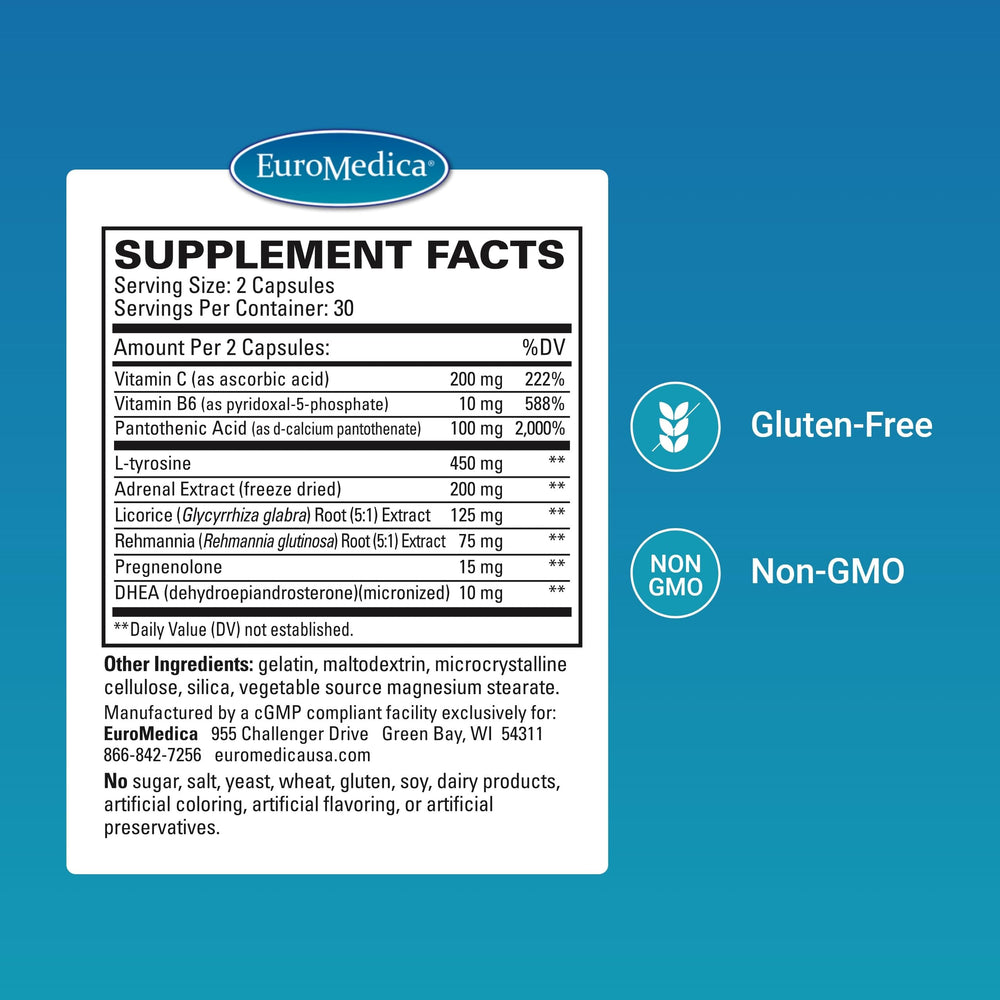 Close-up of Adrenaplex packaging label
