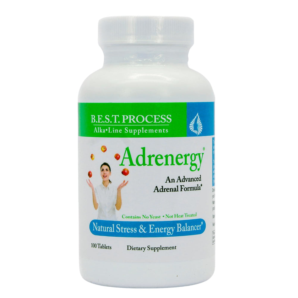 Adrenergy bottle front label – natural adrenal support