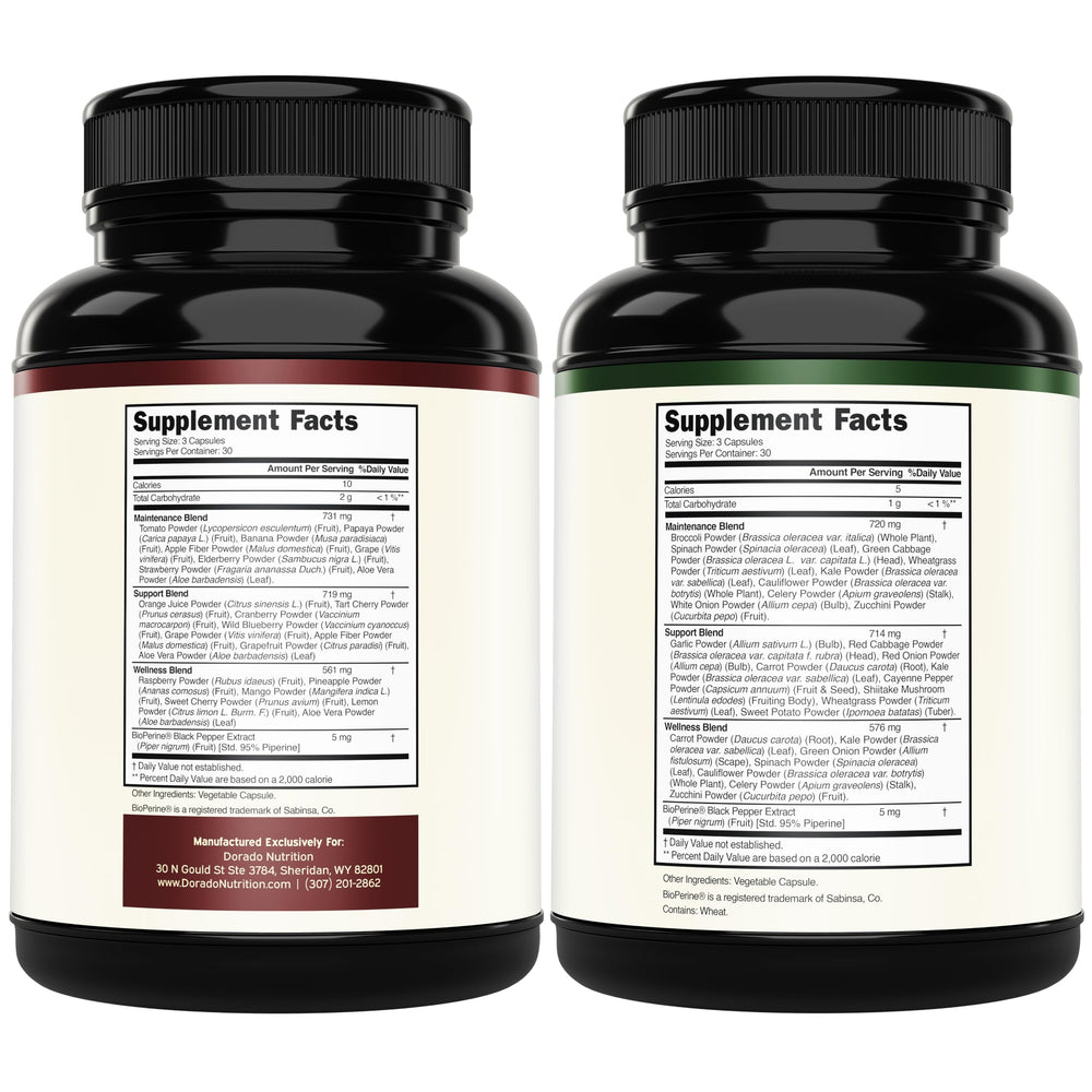 Fruits and vegetables supplement for adult nutrition