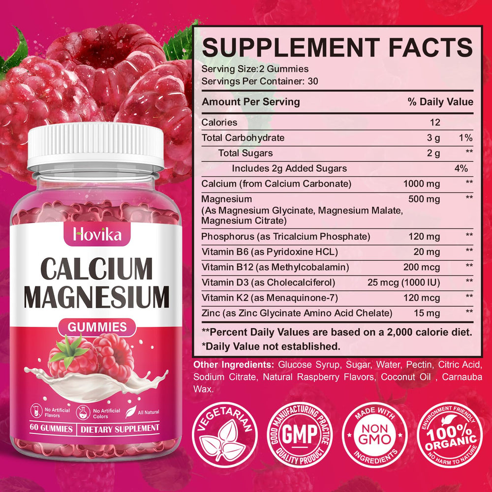 Suitable for adults and children with raspberry-flavored gummies