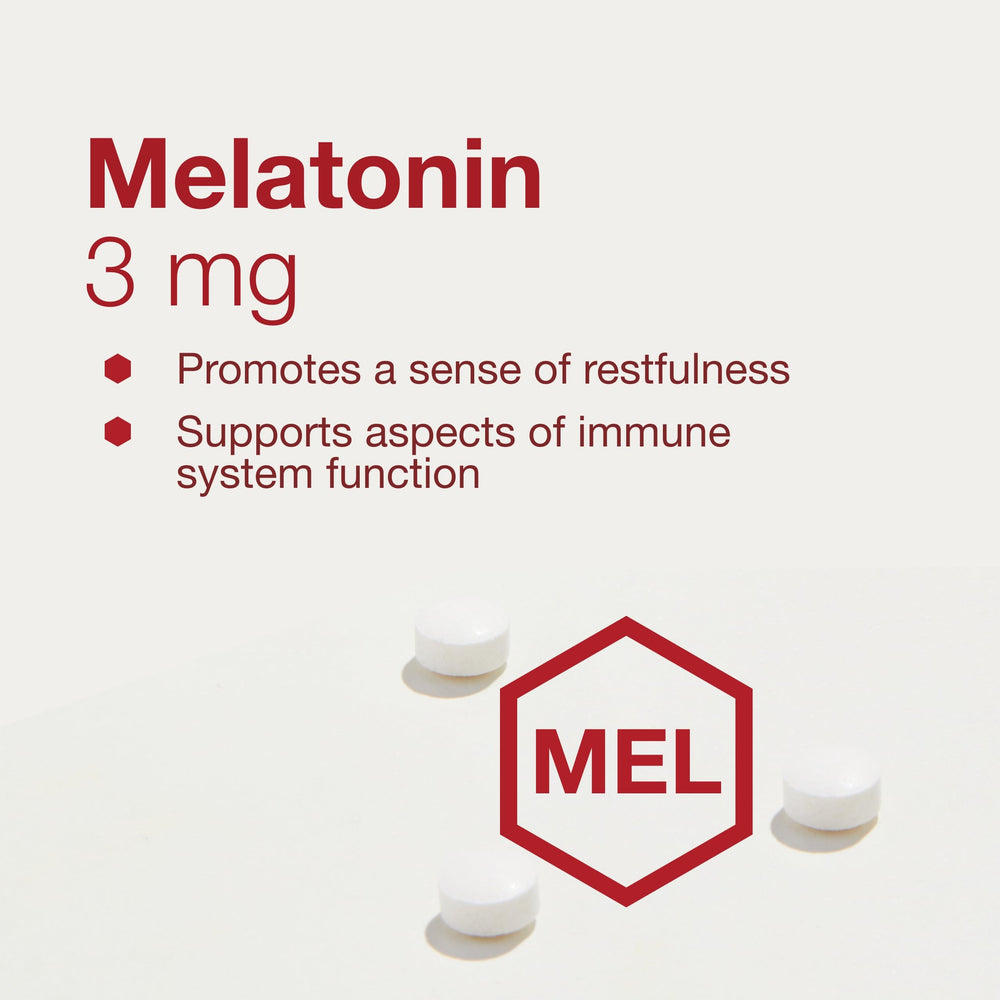 Adult sleep support melatonin chewable lozenges in package.