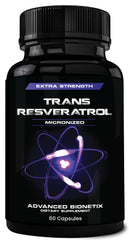 Bottle of Advanced Bionetix Resveratrol 1200mg capsules