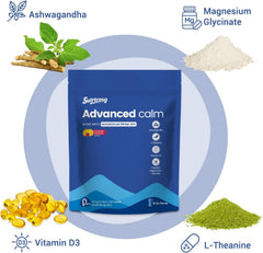 Box packaging for Advanced Calm Cortisol-Drinking Mix showing 20 packets