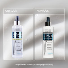 Advanced Clinicals Keratin Detangler Bathroom scene showing a home styling setup.