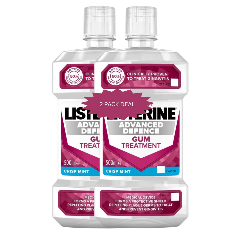 Advanced Defence Gum Treatment Mint Mouthwash 500ml bottle – 2 pack deal