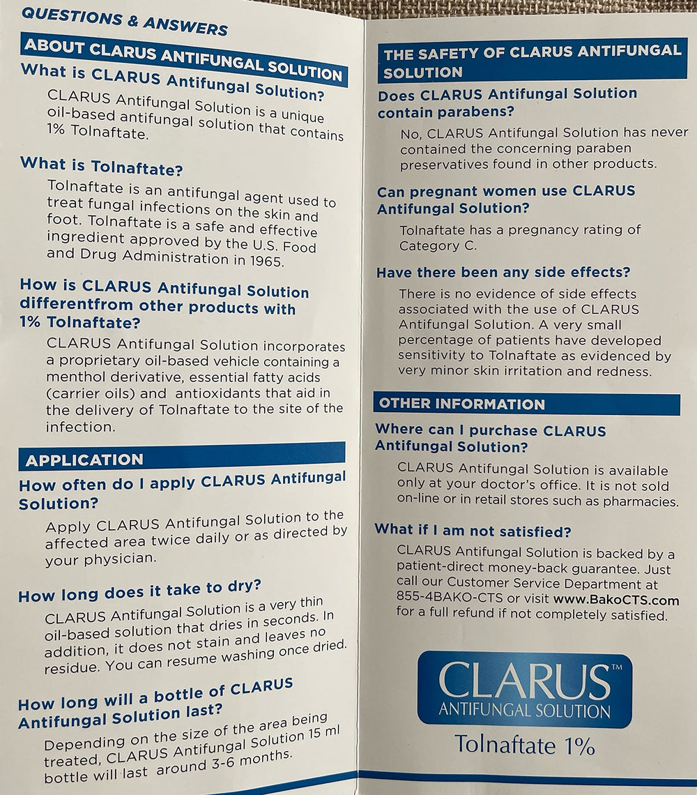 Advanced Footcare Clarus Solution nozzle close-up shows precise, easy dispensing.