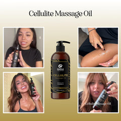 Citrus-scented oil alongside a massage tool