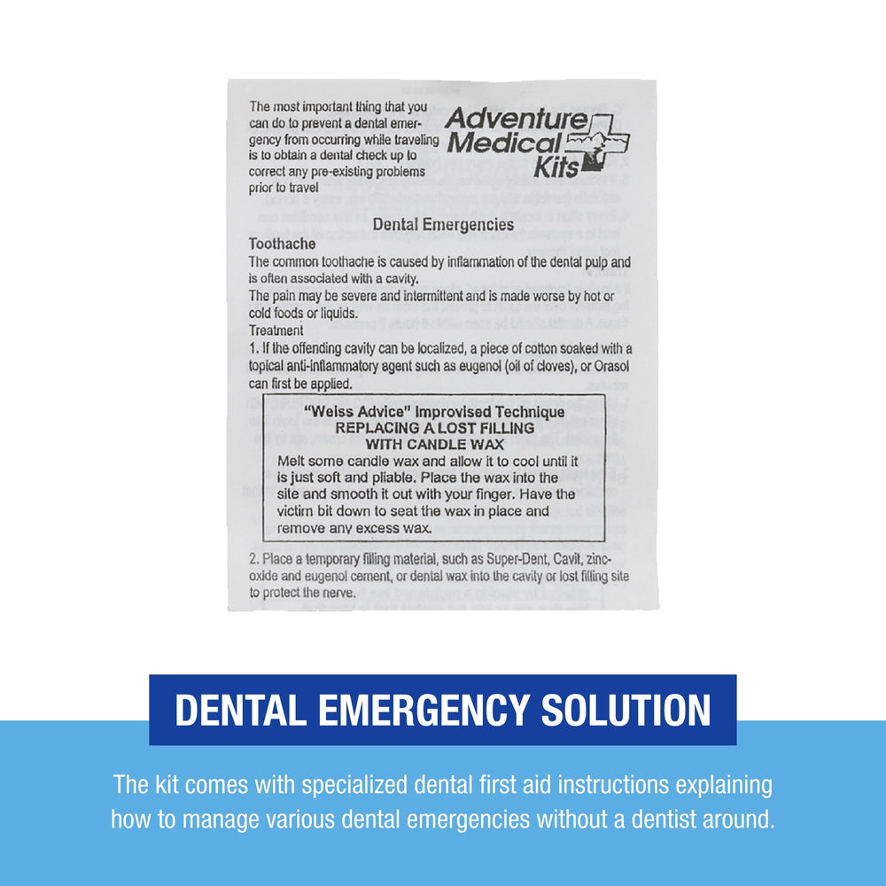 Orasol gel bottle included for soothing tooth and gum discomfort