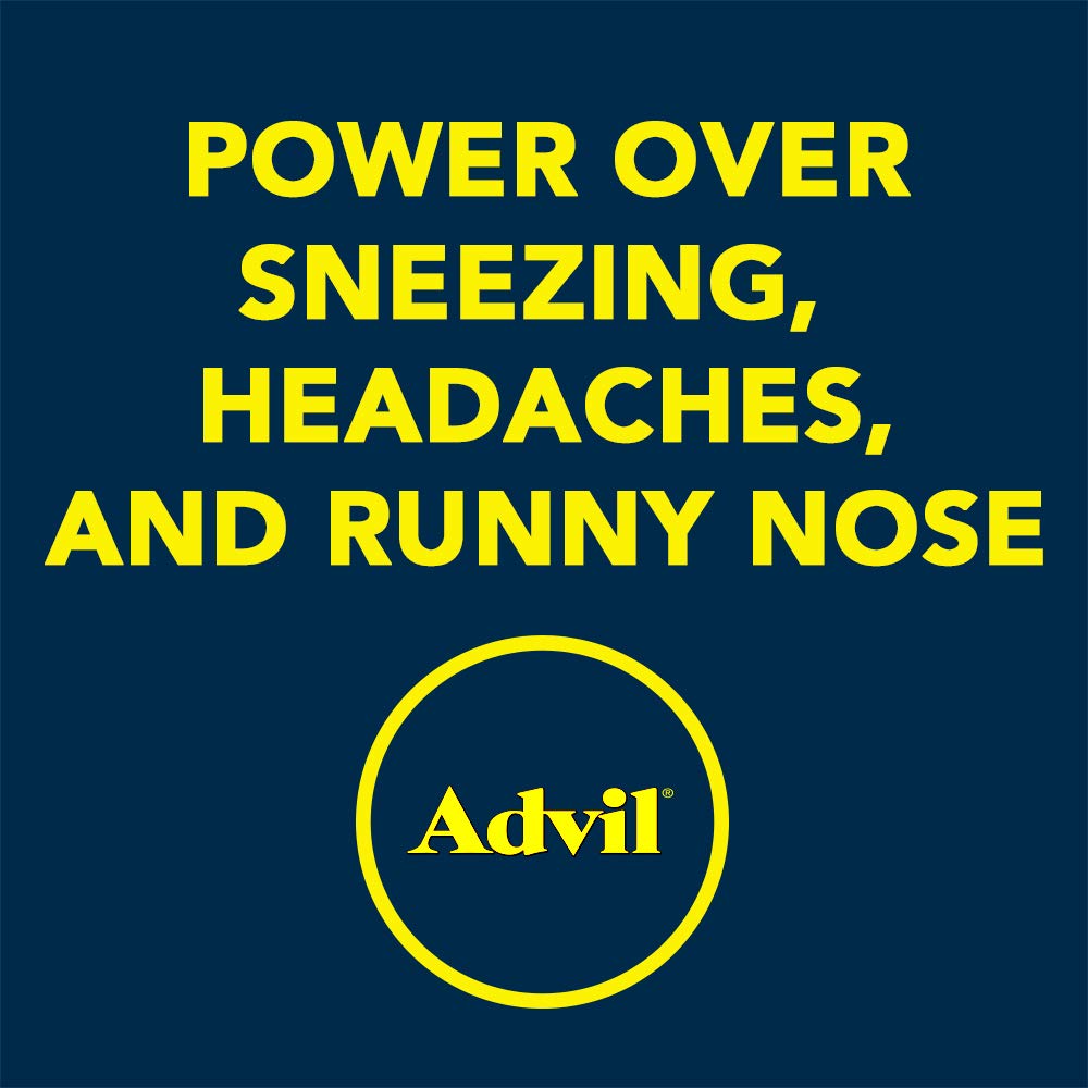 Advil front-of-pack image emphasizes four-hour relief and multi-symptom control