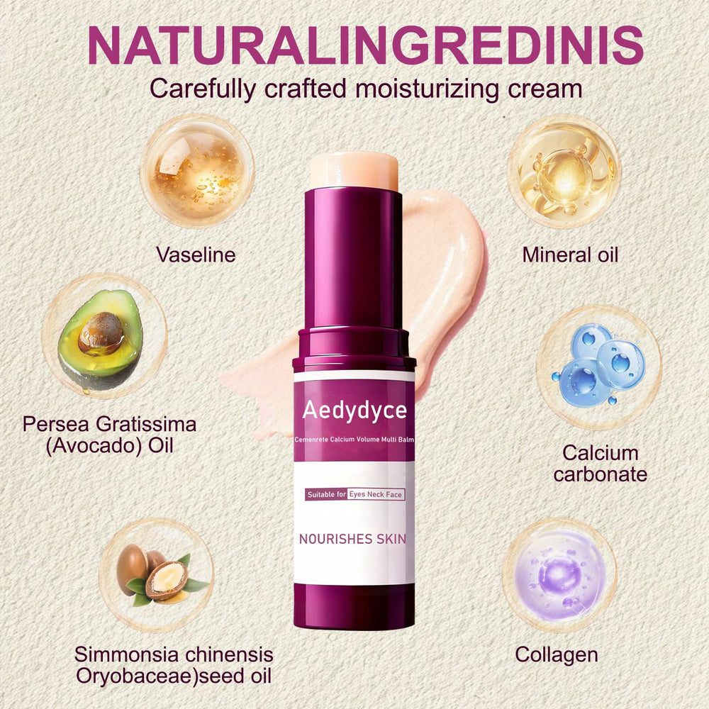 Aedydyce Calcium Volume Balm Stick applied to the face for targeted firming
