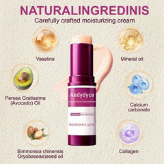 Aedydyce Calcium Volume Balm Stick applied to the face for targeted firming