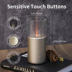 Living room ambience featuring candlelight flame diffuser