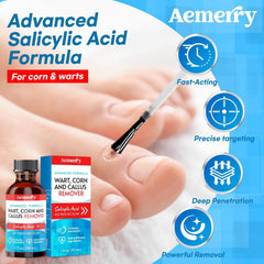 Aemerry plantar-wart-remover showcases rapid action on affected skin.