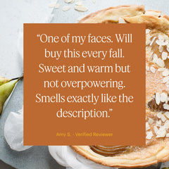 Close-up of vanilla, hazelnut, and Anjou pear notes