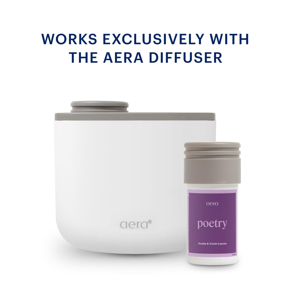 Scent notes include suede, violet, vetiver and eucalyptus