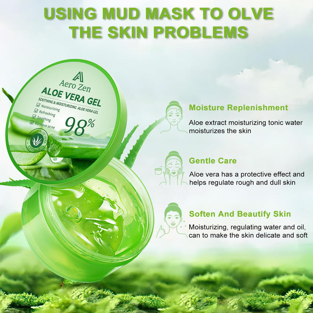 Aero Zen Aloe Gel texture close-up with light, pourable consistency