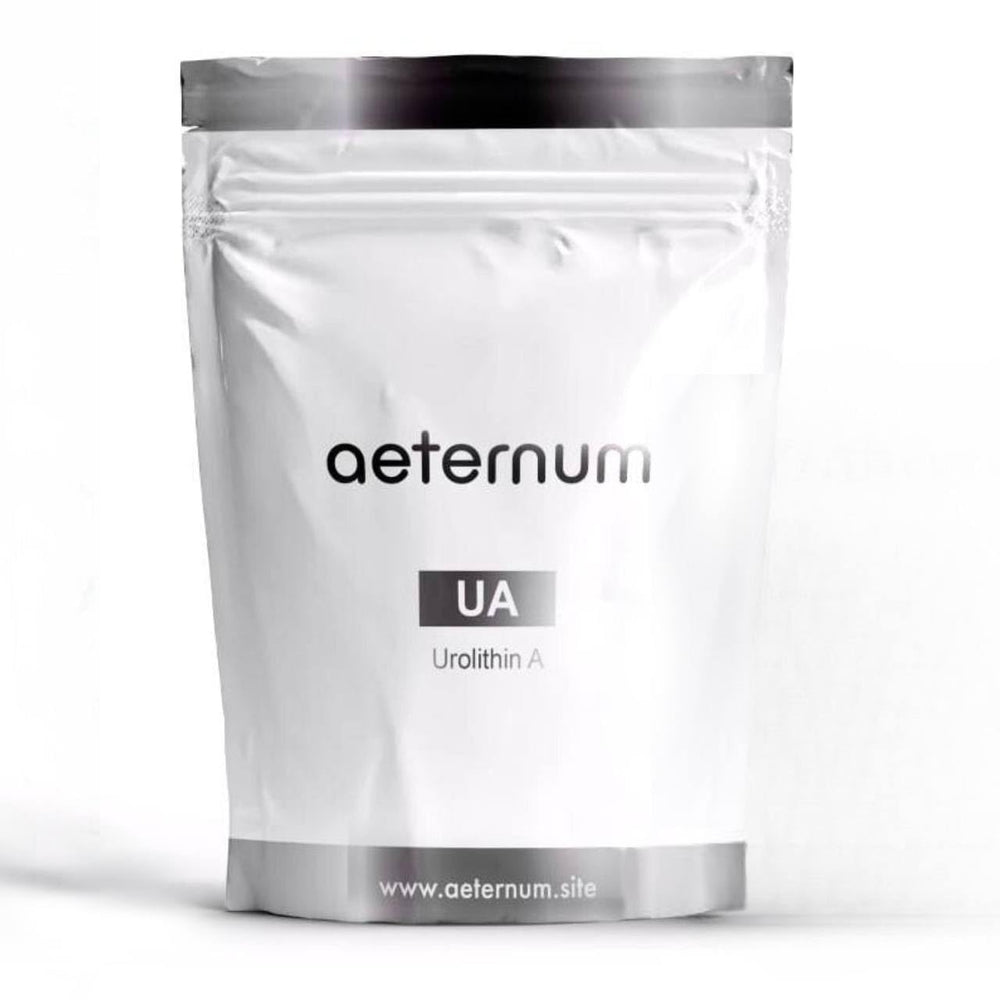 Aeternum Urolithin A UA 30g powder bottle on white background