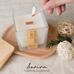 Close-up of burn and melted wax with wooden wick