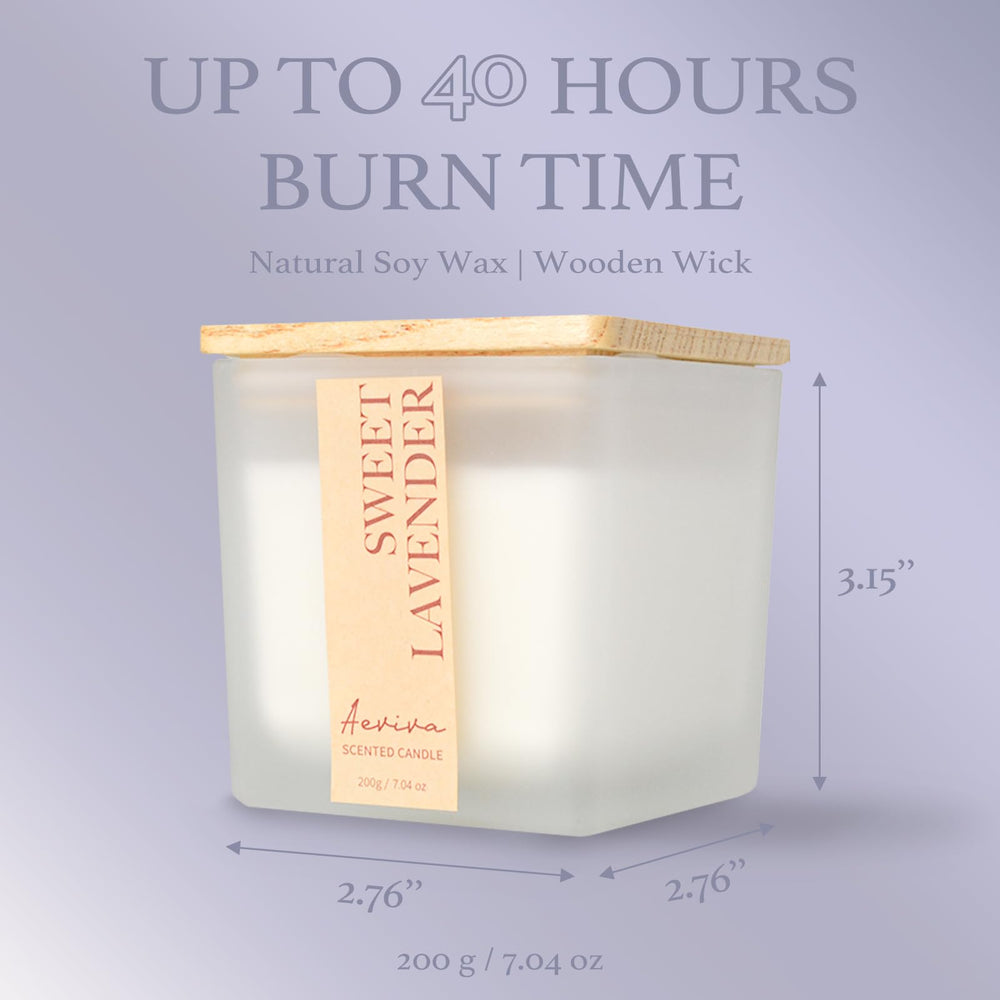 Gift-ready packaging for Aeviva lavender candle