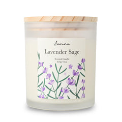 Aeviva Lavender Sage scented candle 11oz jar – front view