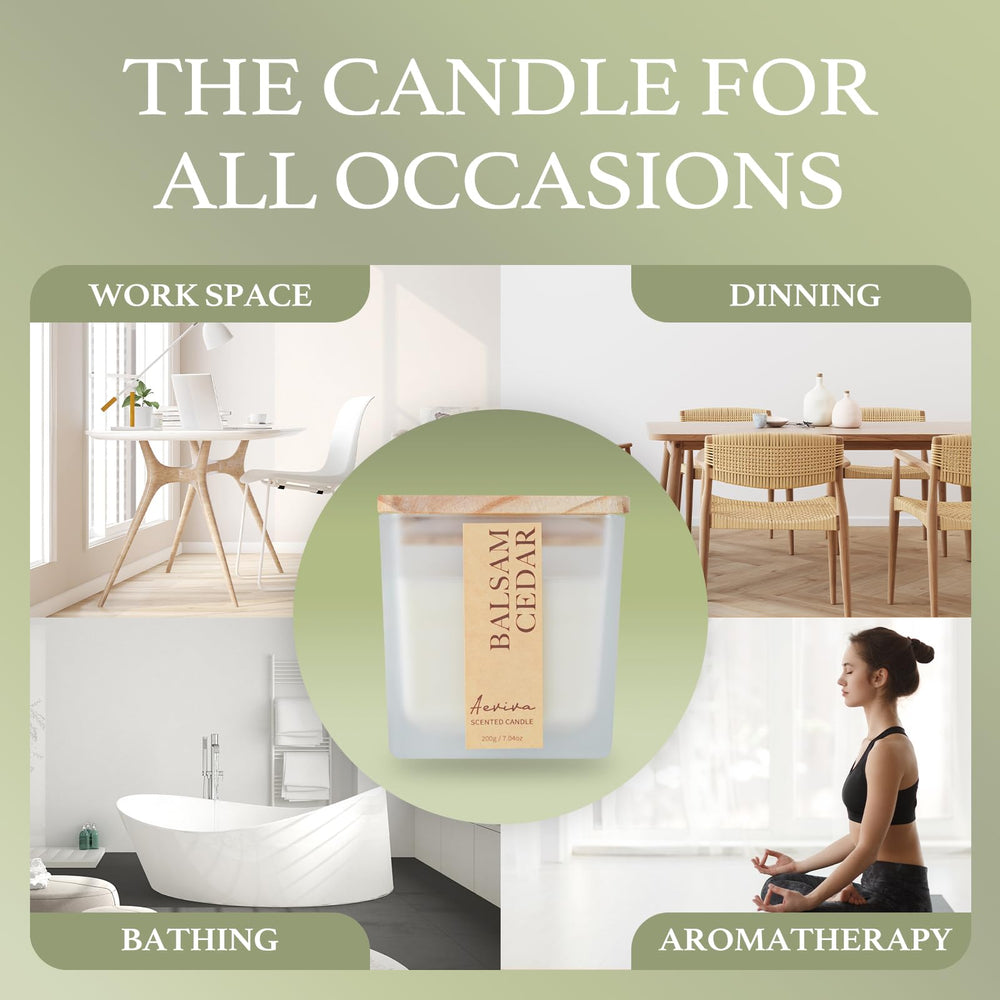 Natural soy wax candle with wooden wick by Aeviva