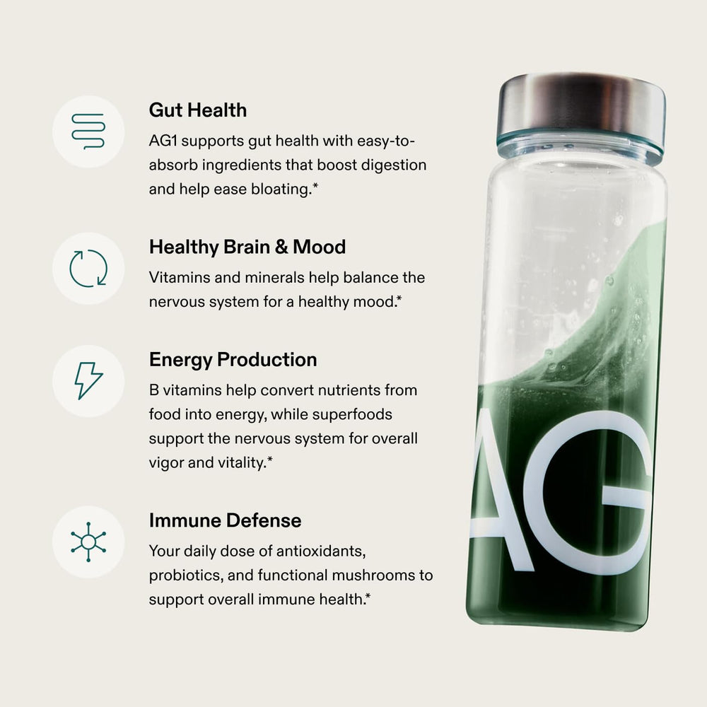 AG1 gluten-free vegan label emphasizing dietary compatibility and accessibility.