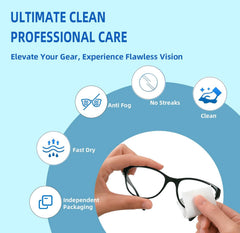 Individually wrapped anti-fog lens wipe