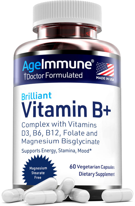 AgeImmune Vitamin B Complex bottle labeled Doctor Formulated