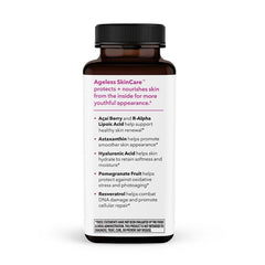 Graphic showing skin hydration and antioxidant benefits from Ageless Skincare