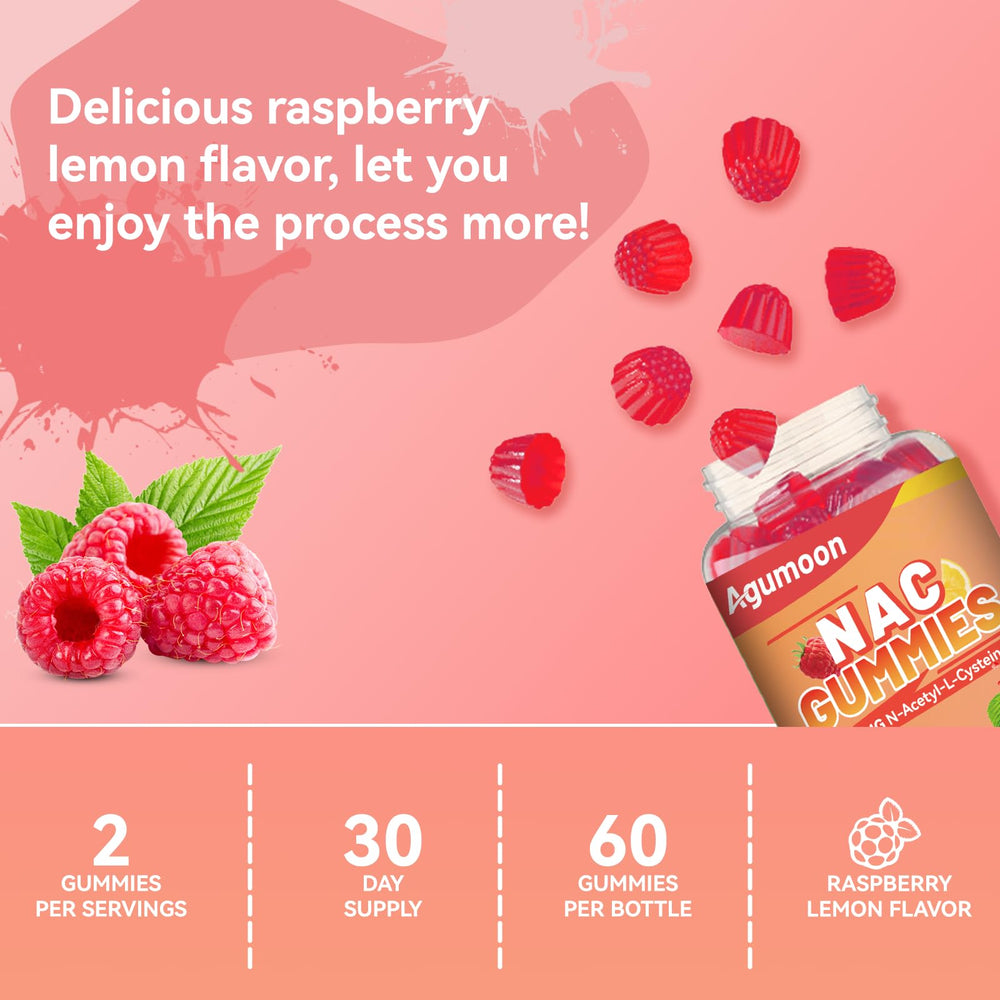 Box and bottle packaging for Agumoon NAC Gummies 800mg