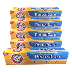 Front view of A&H Peroxicare Tart toothpaste 6 oz pack of 5