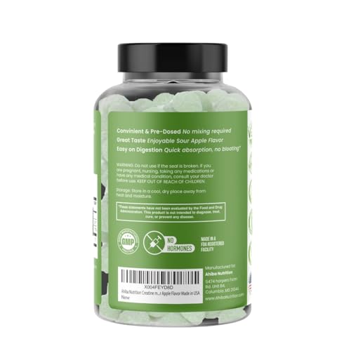 Nutritional facts label for Ahiba Creatine Gummies