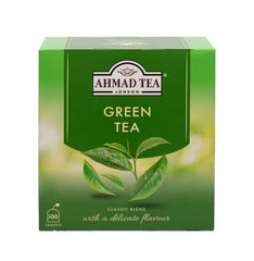 Front view of Ahmad Tea Green Tea 100-count teabags