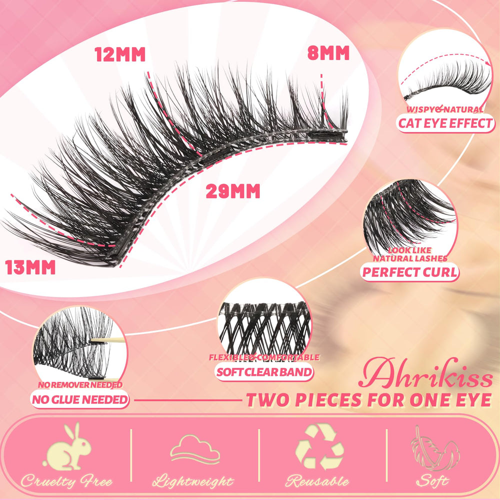 Ahrikiss natural cat-eye lashes for a subtle, dimensional look