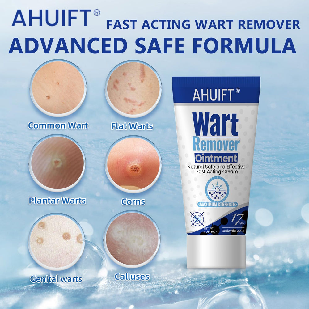 AHUIFT ointment being applied shows quick action in a gentle, non-burning wart care routine