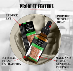 Close-up of application on male torso demonstrating firming effect