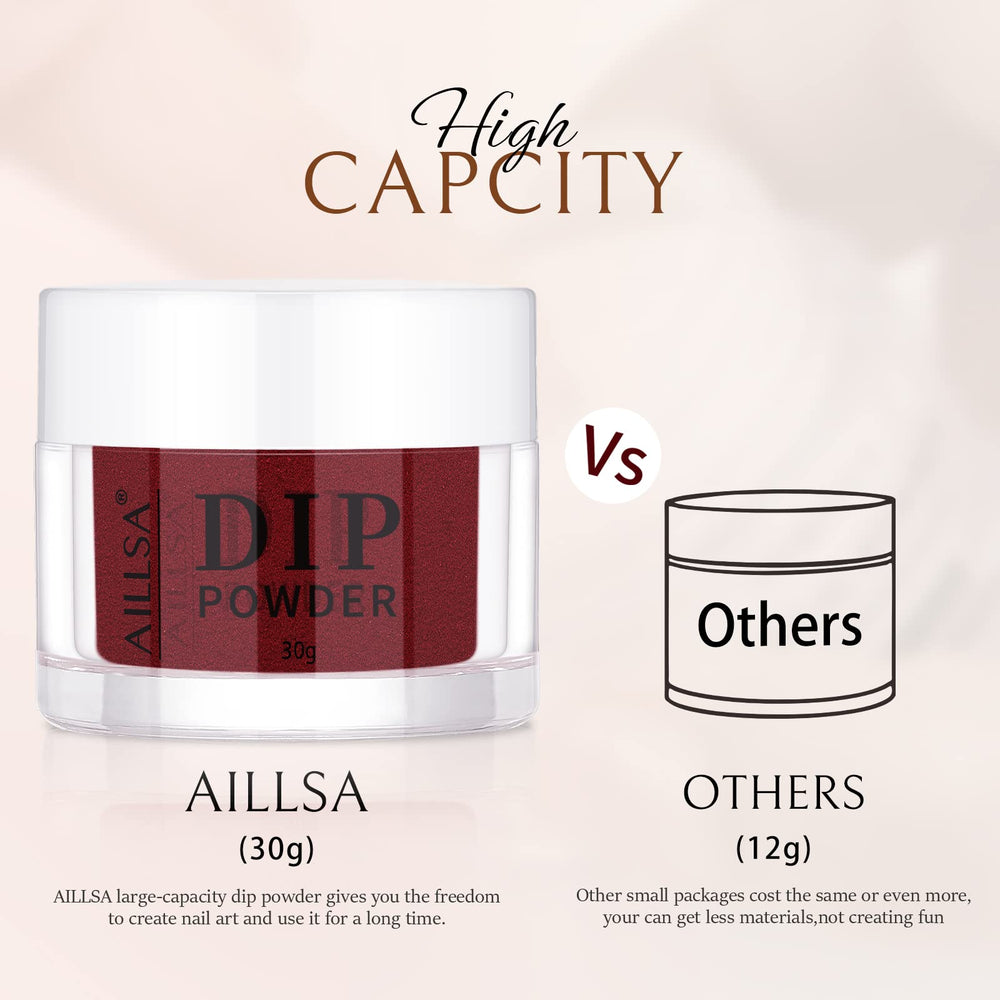 AILLSA wine red dip powder used in DIY application setup