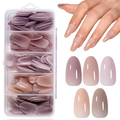 AILLSA gel nail tips in five natural colors for versatile at-home manicures.
