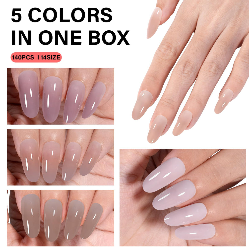 AILLSA oval nail tips close-up highlighting smooth edges and natural shape.