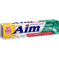 Close-up of toothpaste being dispensed from a 5.5oz tube with baking soda