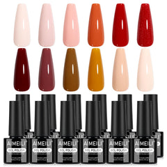 DIY art setup with AIMEILI Nude Brown Gel Nail Polish Set for at-home creativity