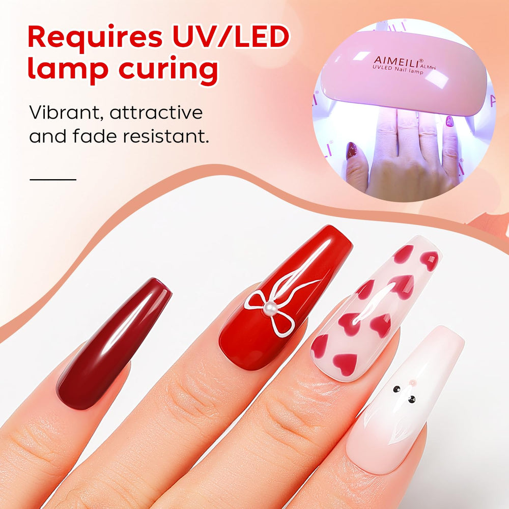 LED/UV curing of AIMEILI Nude Brown Gel Nail Polish Set for quick at‑home manicures