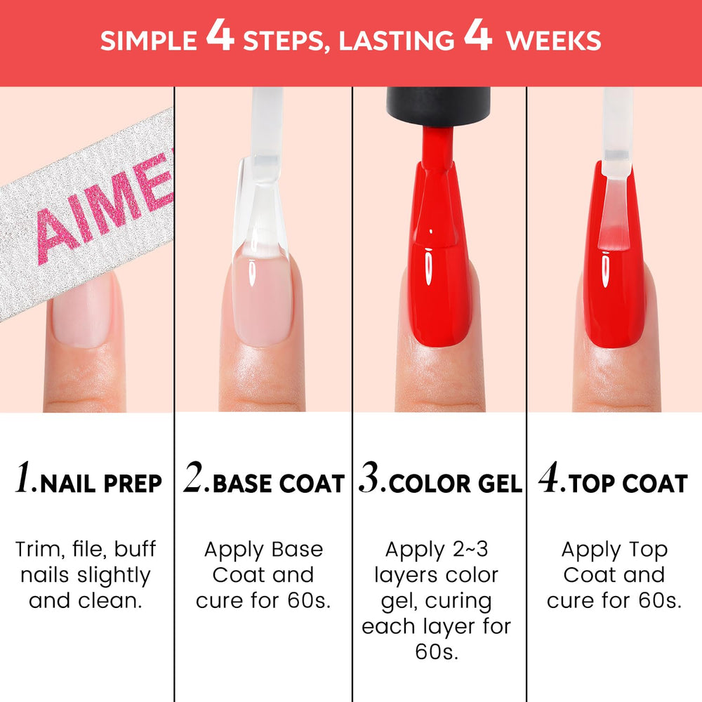 Wear test image of AIMEILI Nude Brown Gel Nail Polish Set hints at long-lasting shine